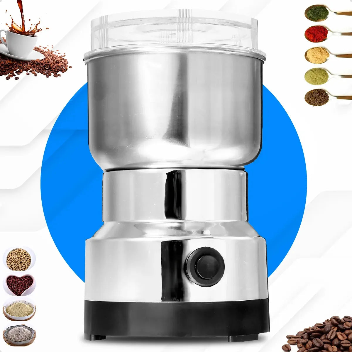 molinillo eléctrico de café/frijol de 200 W en acero inoxidable